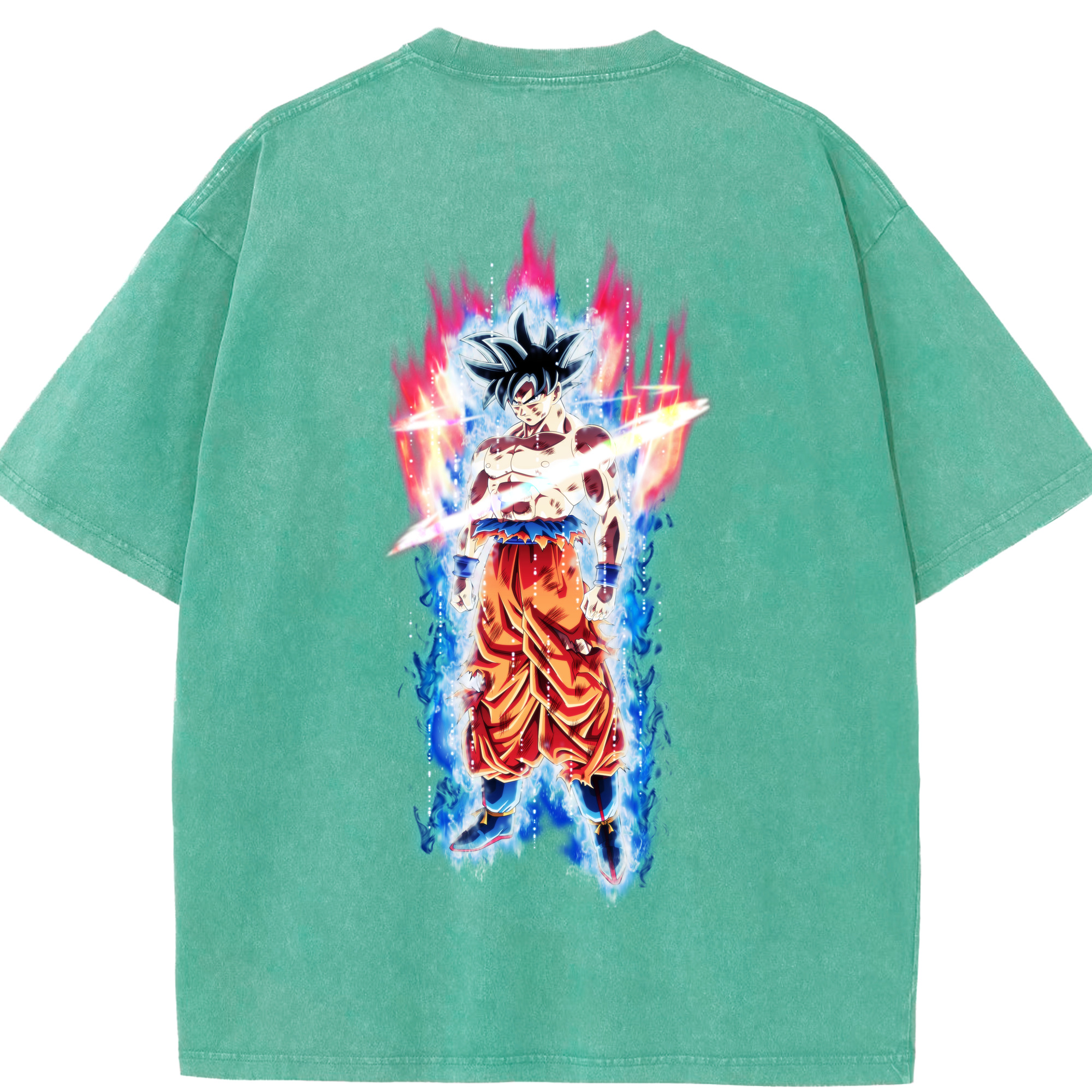 （画像用） ドラゴンボール 孫悟空（そん ごくう）Son Goku カカロット DRAGON BALL Kakarotto 綿100% ヴィンテージ風 半袖Tシャツ（背面プリント）